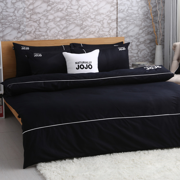 JOJO素色100％精梳棉【薄被套】-爵士黑