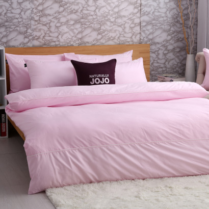JOJO素色100%精梳棉【床包組】(附枕套)-浪漫粉-限時均一價