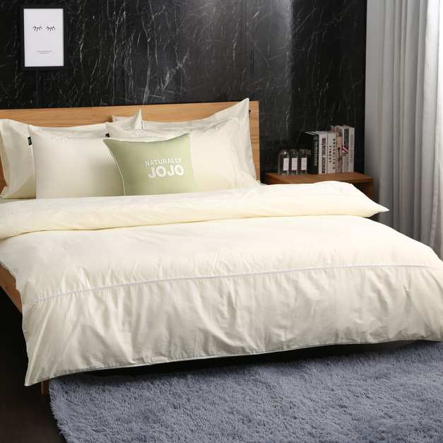 JOJO素色100%精梳棉【床包組】(附枕套)-象牙白