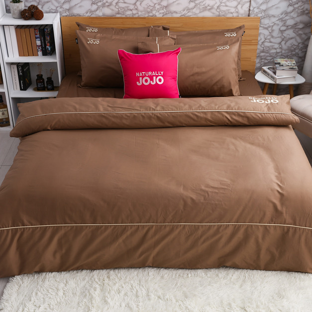 JOJO素色100%精梳棉【床包組】(附枕套)-太妃糖
