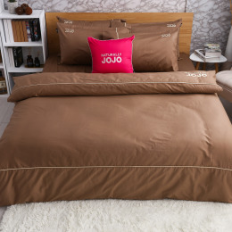 JOJO素色100%精梳棉【床包組】(附枕套)-太妃糖