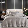 JOJO60支萊賽爾天絲簍空刺繡歐式枕套組-北極銀灰_1