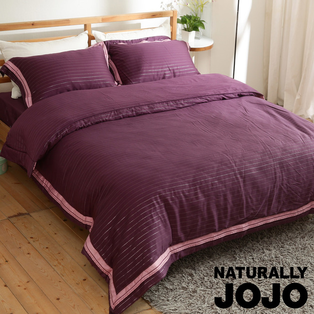JOJO 100%頂級天絲銀纖維兩用被床包四件組-紫曼哈頓