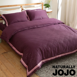 JOJO 100%頂級天絲銀纖維兩用被床包四件組-紫曼哈頓
