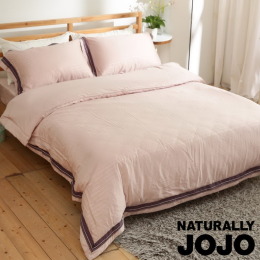 JOJO 100%頂級天絲銀纖維兩用被床包四件組-粉曼哈頓