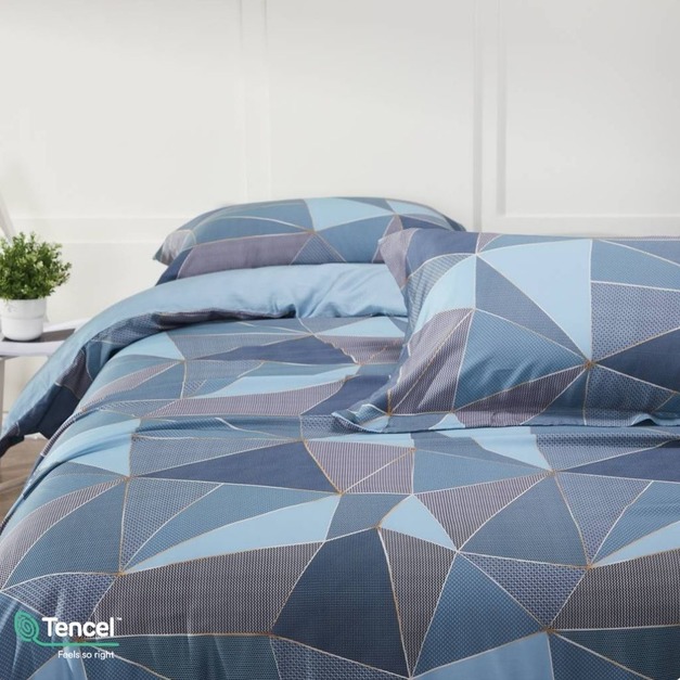 嚴選天絲40s兩用被薄床包四件組-菱次元/限量特價