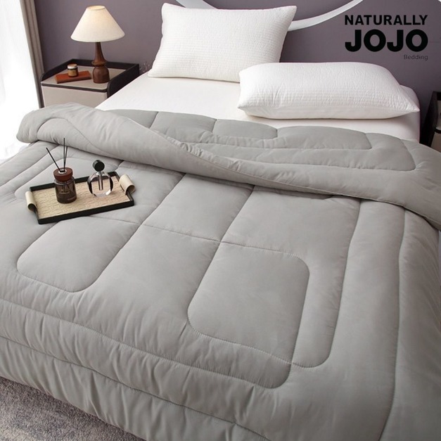 JOJO 科技灰輕羽絲能量隨行捲包冬被/雙人6*7