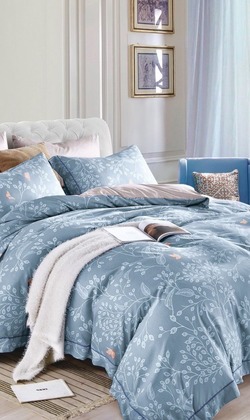 JLIFE嚴選天絲-雙人加大6*6.2抗皺萊賽爾天絲薄床包兩用被四件組/多款花色