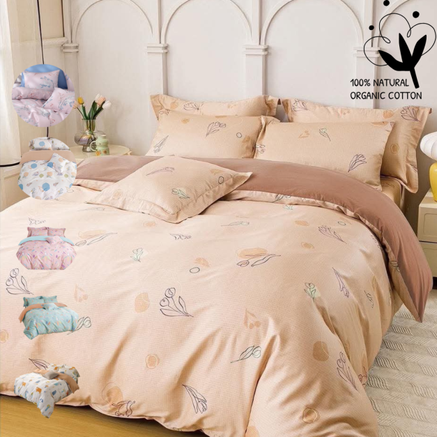 純萃絲光精梳棉薄件組/薄床包枕套薄被套組-單人雙人加大特大