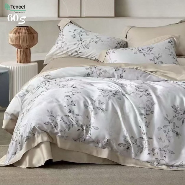 JOJO60S萊賽爾天絲薄床包兩用舖棉被套四件組-吉拉達