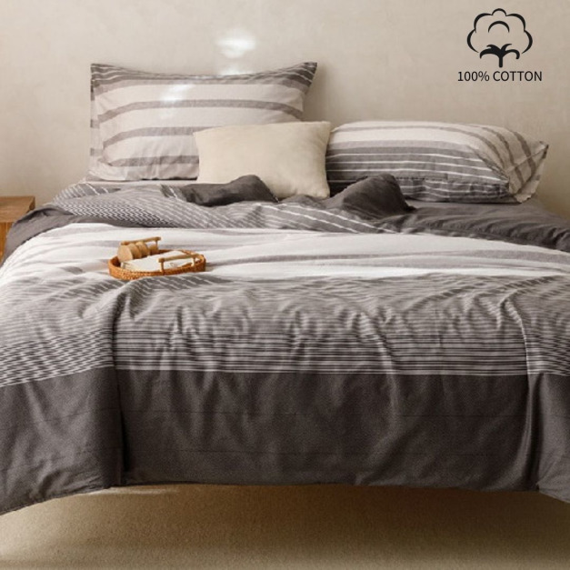 純萃絲光精梳棉薄床包兩用被套Ⅱ/四件組-雙人加大特大/多款