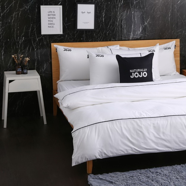 JOJO素色100%精梳棉【床包組】(附枕套)-純亮白