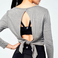 背部綁帶款薄長袖上衣_5