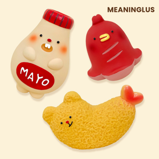 【MEANINGLUS】便當啾啾3入組(炸蝦/香腸/美乃滋)｜乳膠玩具