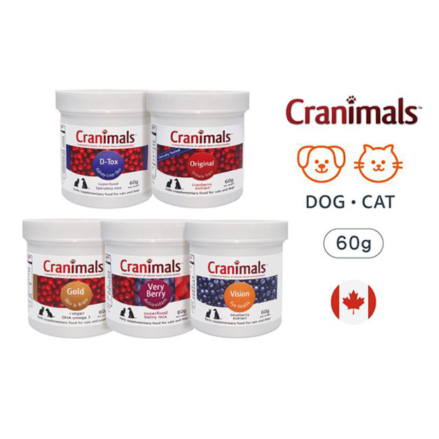 【Cranimals 克萊莓】泌尿保健粉/超效三莓粉/亮毛益智/海洋螺旋藻/藍莓亮眼 60g