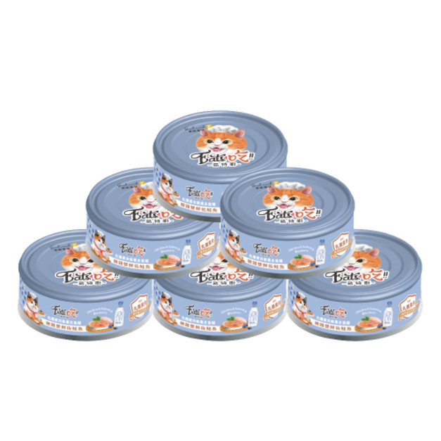 Eat's 易特廚 乳鐵蛋白能量主食罐-嫩雞雙鮮佐鮭魚 80gx24罐/箱