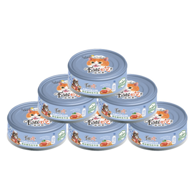 Eat's 易特廚 乳鐵蛋白能量主食罐-極品雞肉牛排 80gx24罐/箱