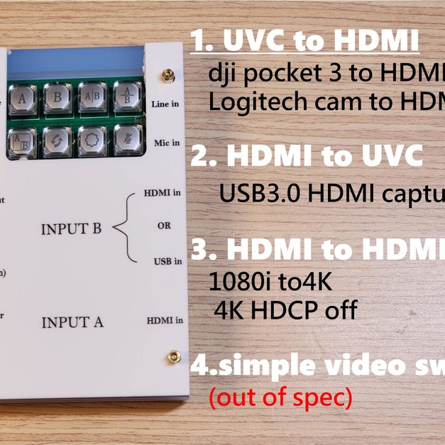 HDMI-UVC DualMode converter! dji pocket 3 to HDMI Logitech  to HDMI uvc to hdmi