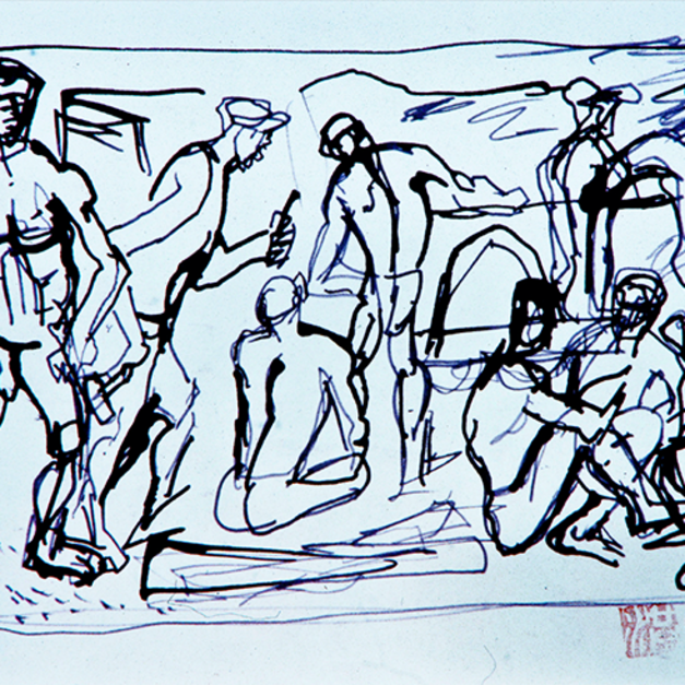 洪瑞麟授權數位典藏｜編號108 礦工