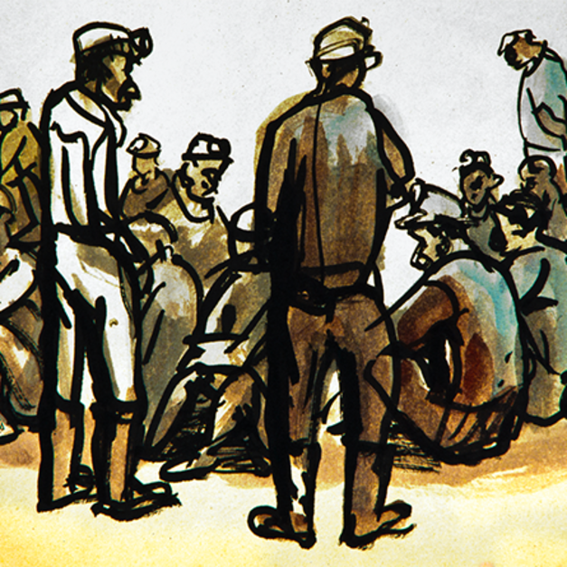 洪瑞麟授權數位典藏｜編號127 礦工