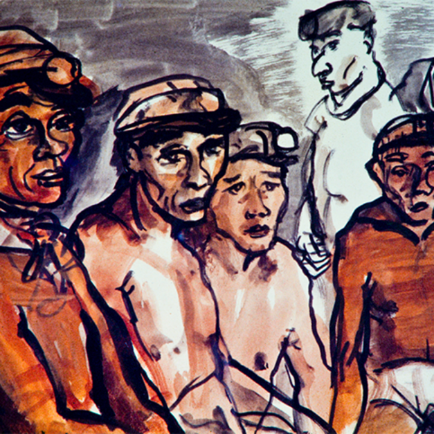 洪瑞麟授權數位典藏｜編號104 礦工