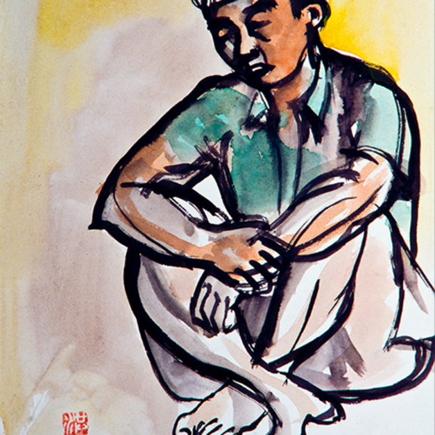 洪瑞麟授權數位典藏｜編號110 礦工