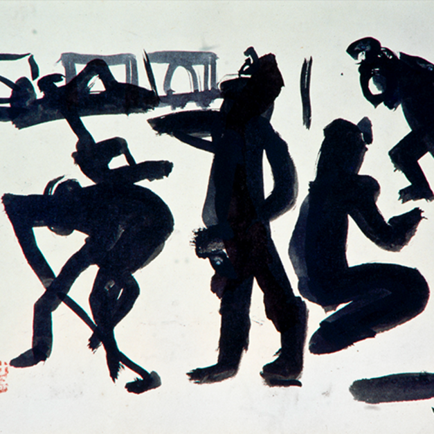 洪瑞麟授權數位典藏｜編號117 礦工