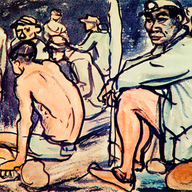 洪瑞麟授權數位典藏｜編號139 礦工