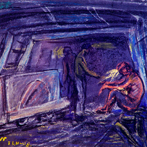 洪瑞麟授權數位典藏｜編號124 礦工