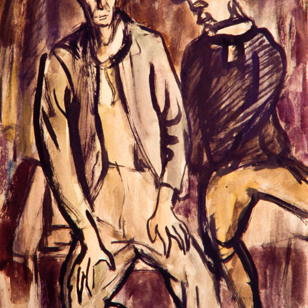 洪瑞麟授權數位典藏｜編號121 礦工