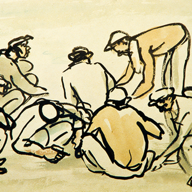 洪瑞麟授權數位典藏｜編號133 礦工