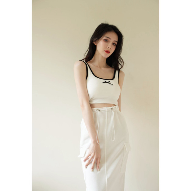 ➤一朵蝴蝶結柔軟棉質百搭胸墊背心(3色)-女