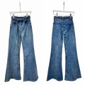 ➤時髦腰環牛仔喇叭長褲S-XL_2