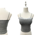 ➤柔軟蕾絲拼接細肩胸墊背心(4色)_4
