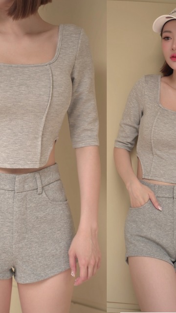 ➤百搭下圓弧素面短褲 XS~L (3色)