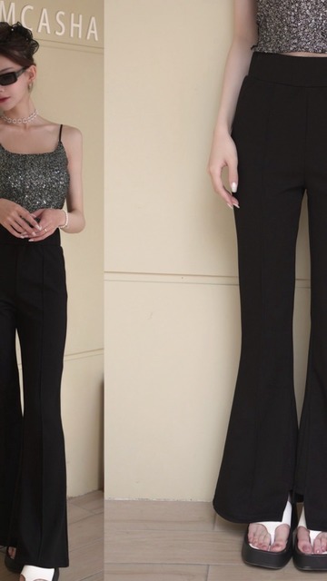 ➤太空棉修身喇叭長褲(3色)