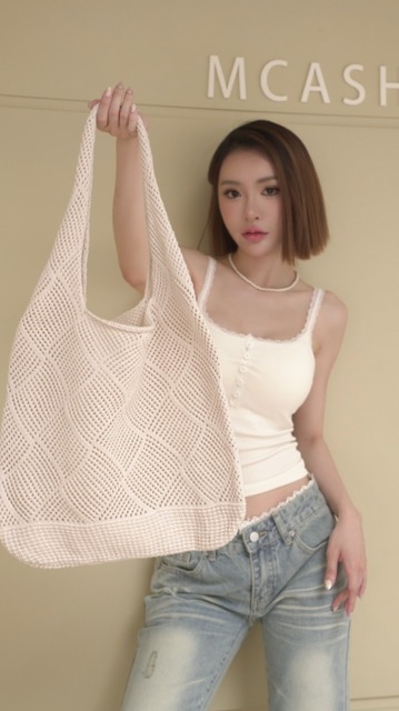 ➤度假風慵懶造型針織提袋
