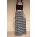 時髦圖騰鬆緊長裙(2色)_1