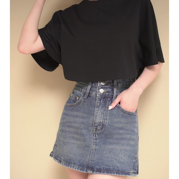 個性牛仔高磅牛仔短褲裙 S-L (3色)