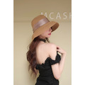 ➤法式鑽面緞帶圓頂時尚草帽(2色)_2