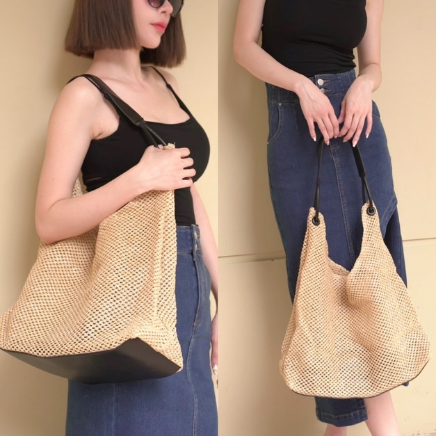 接手提渡假風簍空肩背包