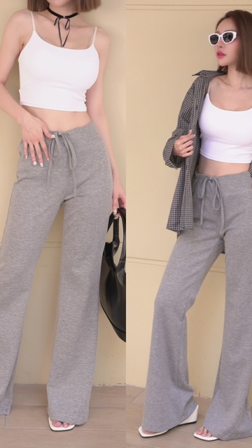 ➤舒服能抽繩喇叭褲S~M(4色)