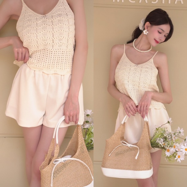 ➤百搭度假風針織V領寬鬆背心（4色）