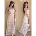 ➤蕾絲透紗抹胸套裝(2色)