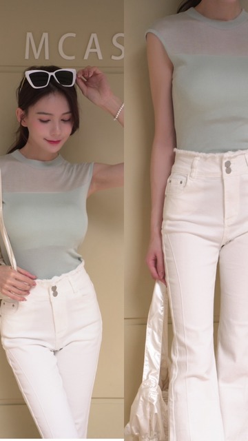 ➤韓國拼接無袖上衣(3色)