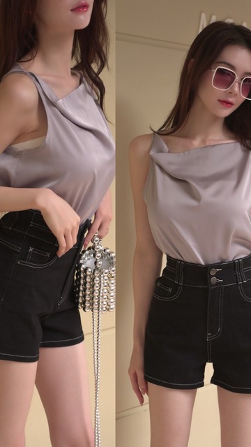 ➤高腰時髦車線短褲S~XL