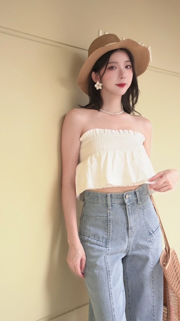 ➤百褶平口短版上衣（3色）