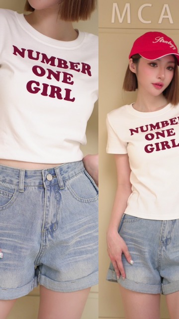 ➤Rose同款英字棉T 