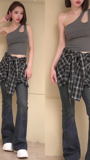 ➤時髦造型英字胸墊背心（4色）