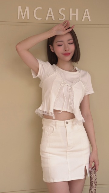 ➤蕾絲兩件式上衣(3色)